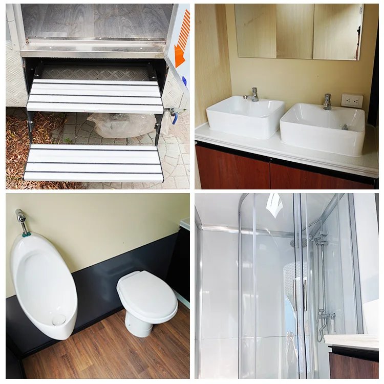 Luxury Mobile Toilets Cabin Movable Container for Camping Outdoor Restroom Trailer With Shower Mobile Toilet Trailer