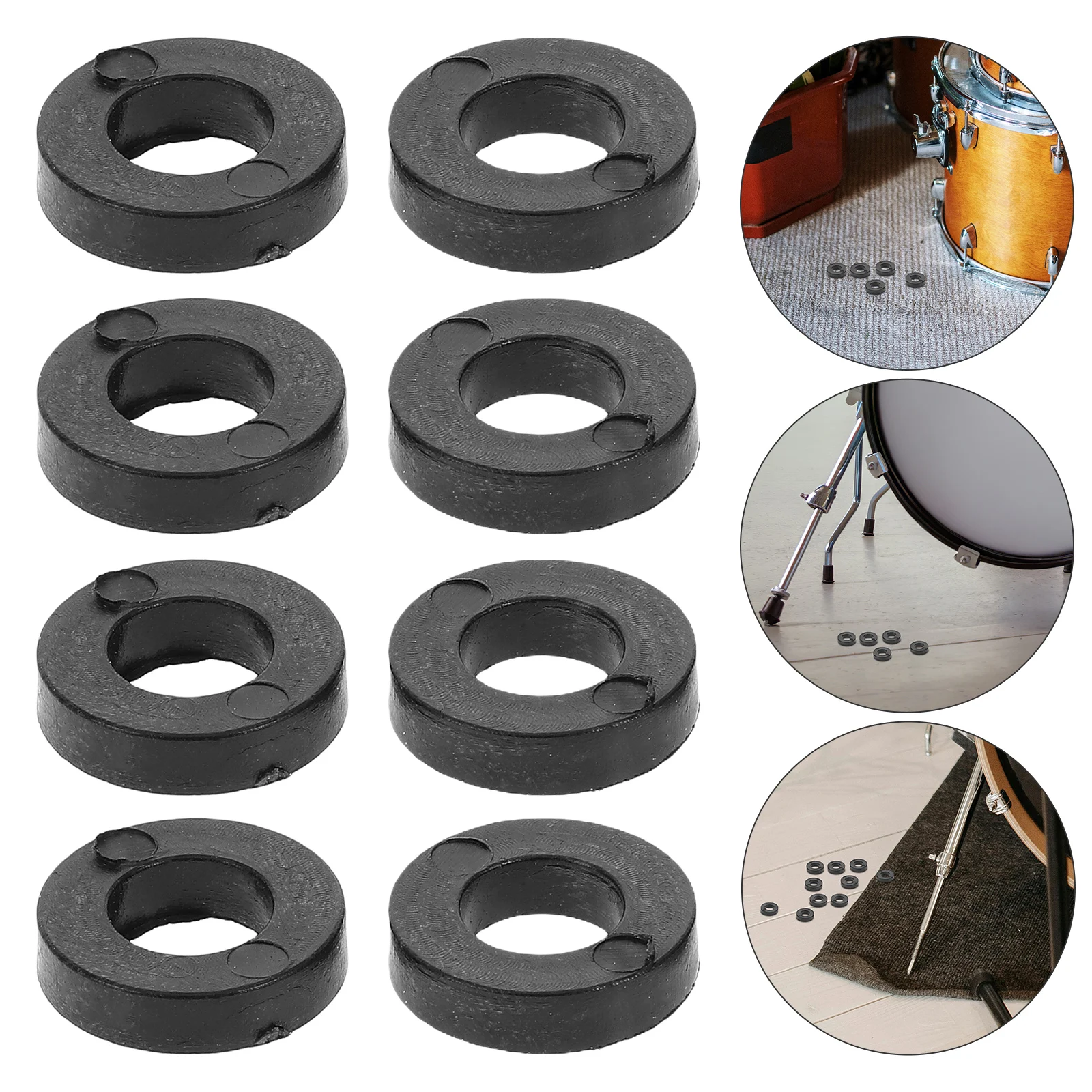 

100Pcs Black Plastic Drum Spacers Lug Gaskets Screw Replacement Parts Flat Washers Jazz Drums Accessories Hardware For Drum Lugs