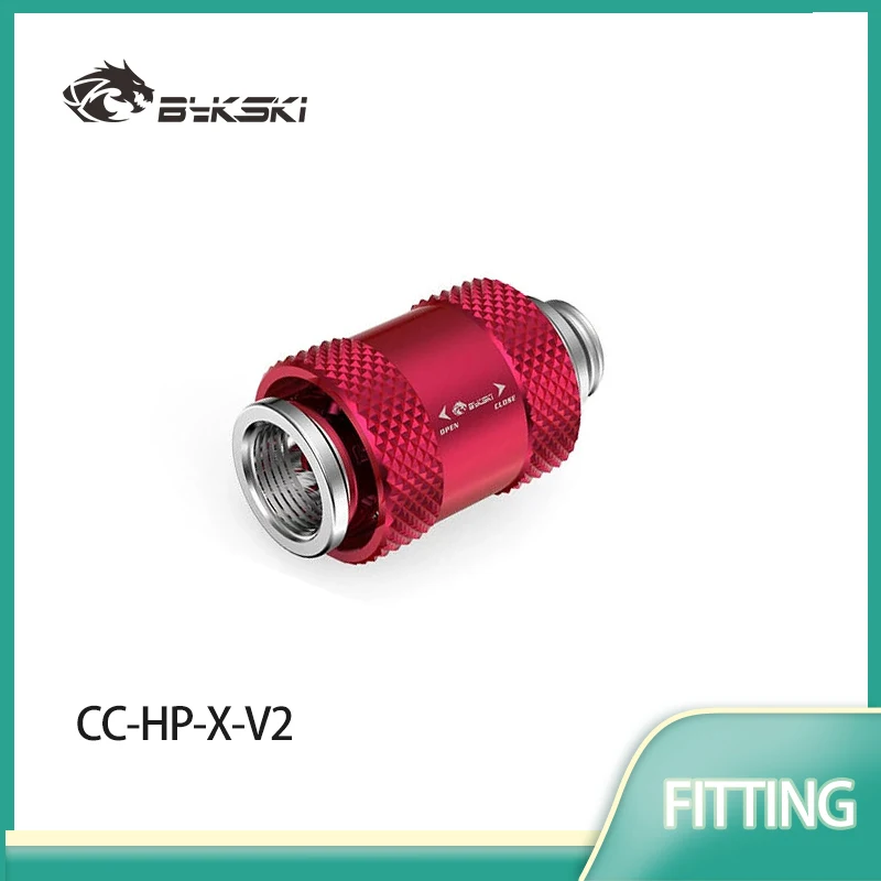 

BYKSKI Hand Push Valve Switch Kit G1/4 Thread Brass Water Stop Valve Connector Red Blue Gun