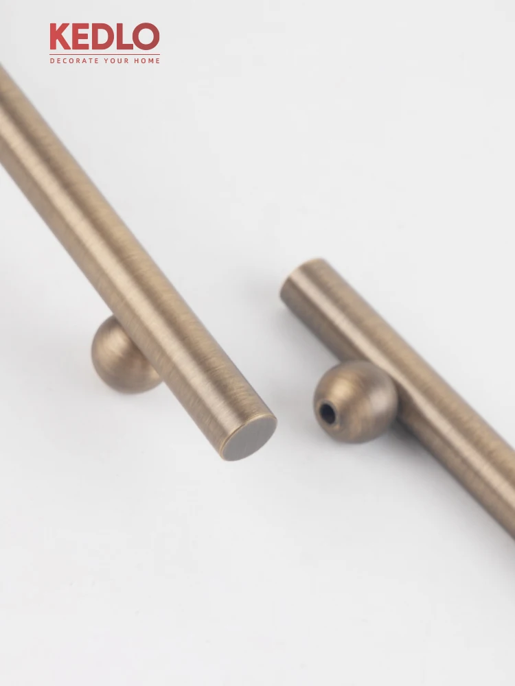 KEDLO Massiver Messing-Kugelgriff, Moderner Luxus-Ziehgriff für Küchenschränke, Antiker Messinggriff, Schubladengriff in Gold – Detail 7