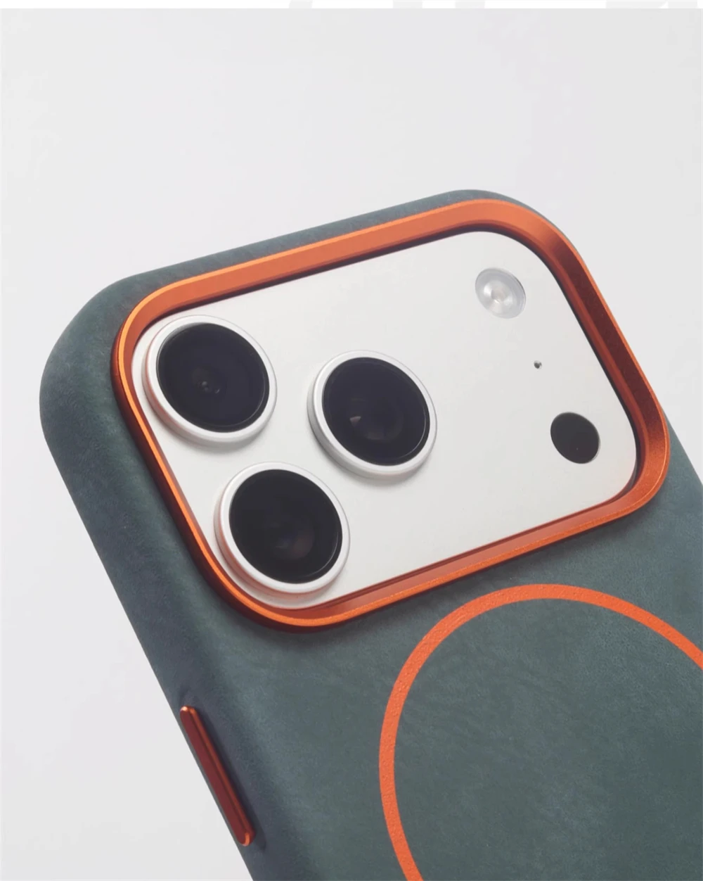 Luxuriöse Elefanten-Textur PU-Leder für Magsafe-Hülle für iPhone 18 17 Pro Max Air 16 15 13 14 Metall-Objektiv Magnetische Anti-Sturz-Hülle – Detail 3