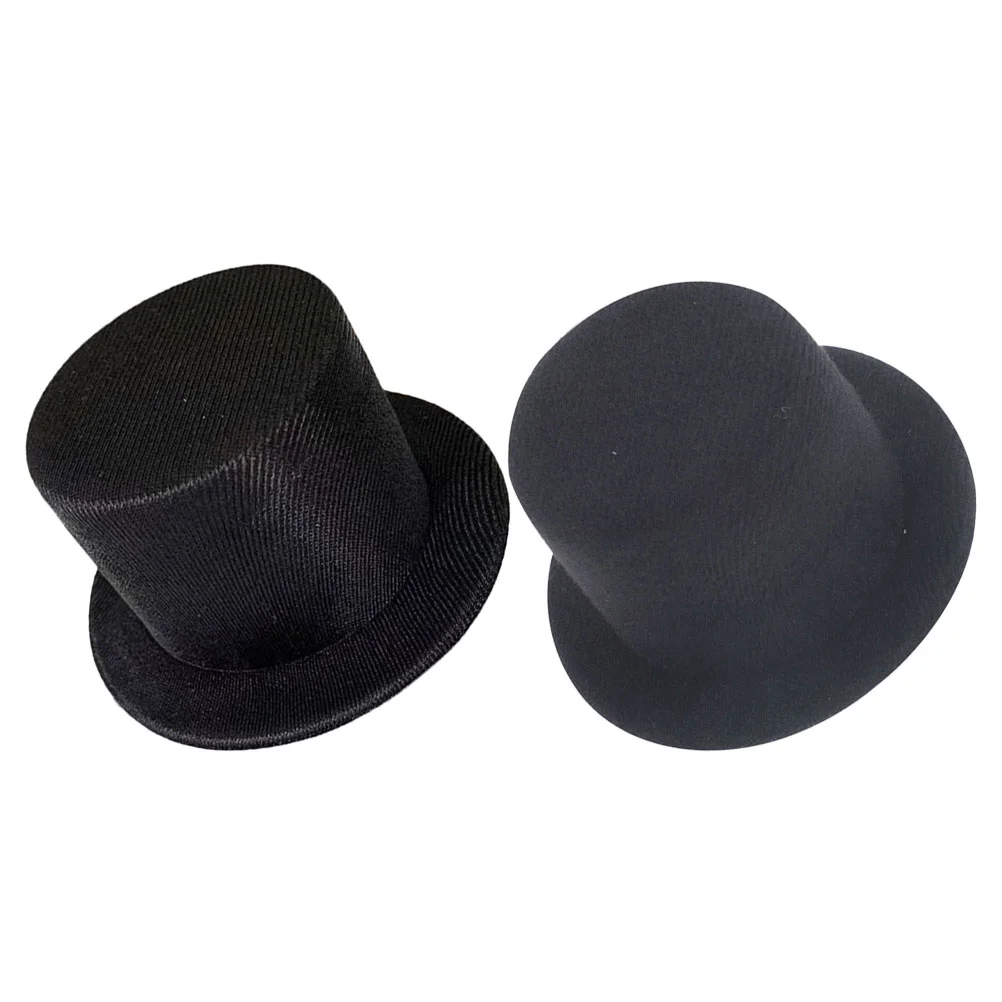 

2 Pcs Charming Mini Hat Child Magician Cloth Cylinder Hats Tiny Decoration