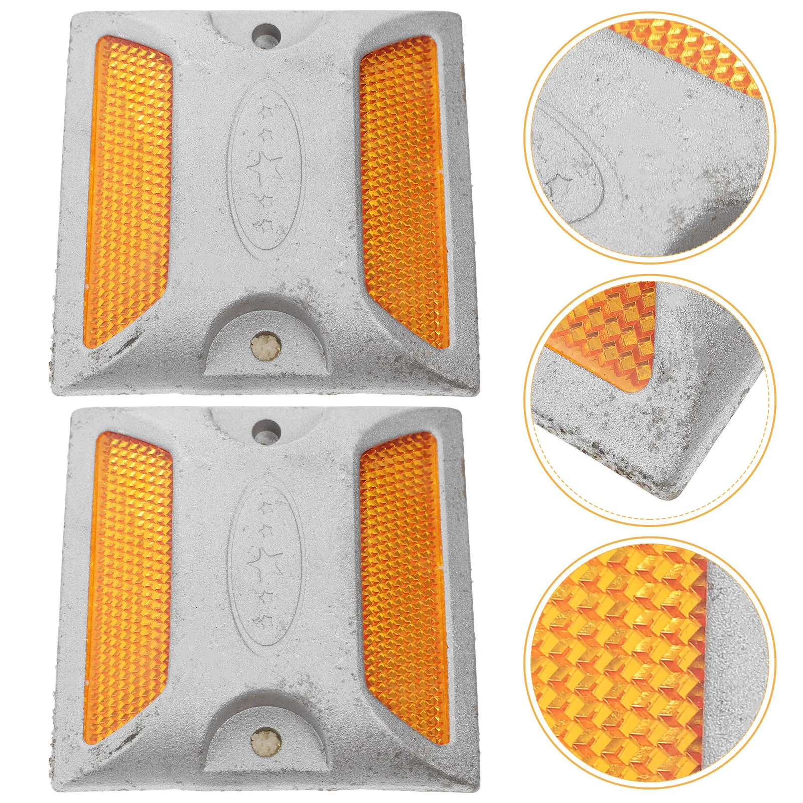 2pcs-reflective-road-markers-raised-aluminum-driveway-safety-pavement-markers-highway-reflectors-bumper-reflector