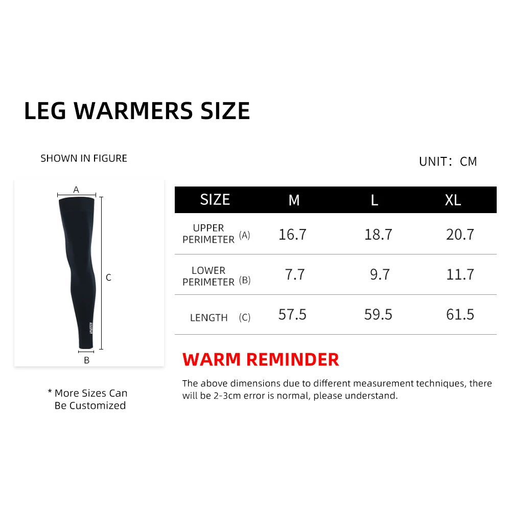 HISERWA Winter Cycling Leg Warms Thermal Fleece Half Leggings Anti-Slip Sport Protection Cuff Cover Bike Cycling Leg Sleeve