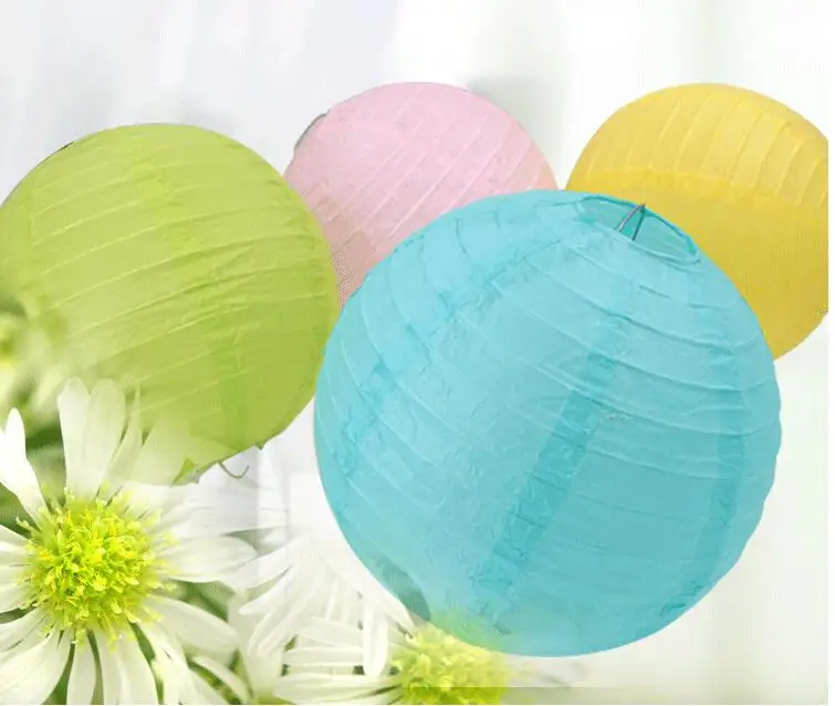 Hot sale (10cm-40cm) Beige Chinese Round Paper Lanterns for Wedding Party household Hanging lamps festival Decoration Supplies