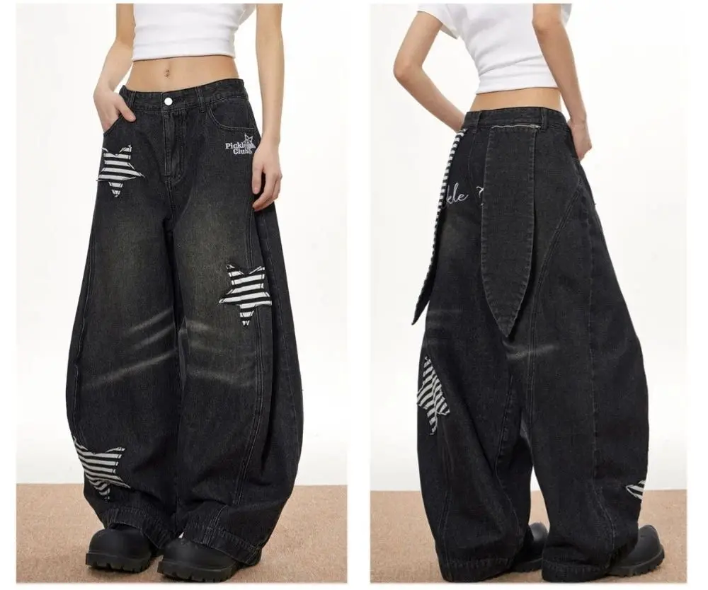 Y2K-pantalones vaqueros rectos Vintage americanos, longitud completa, subcultura desgastada, estilo gótico Punk, cremallera Retro, cintura media, otoño