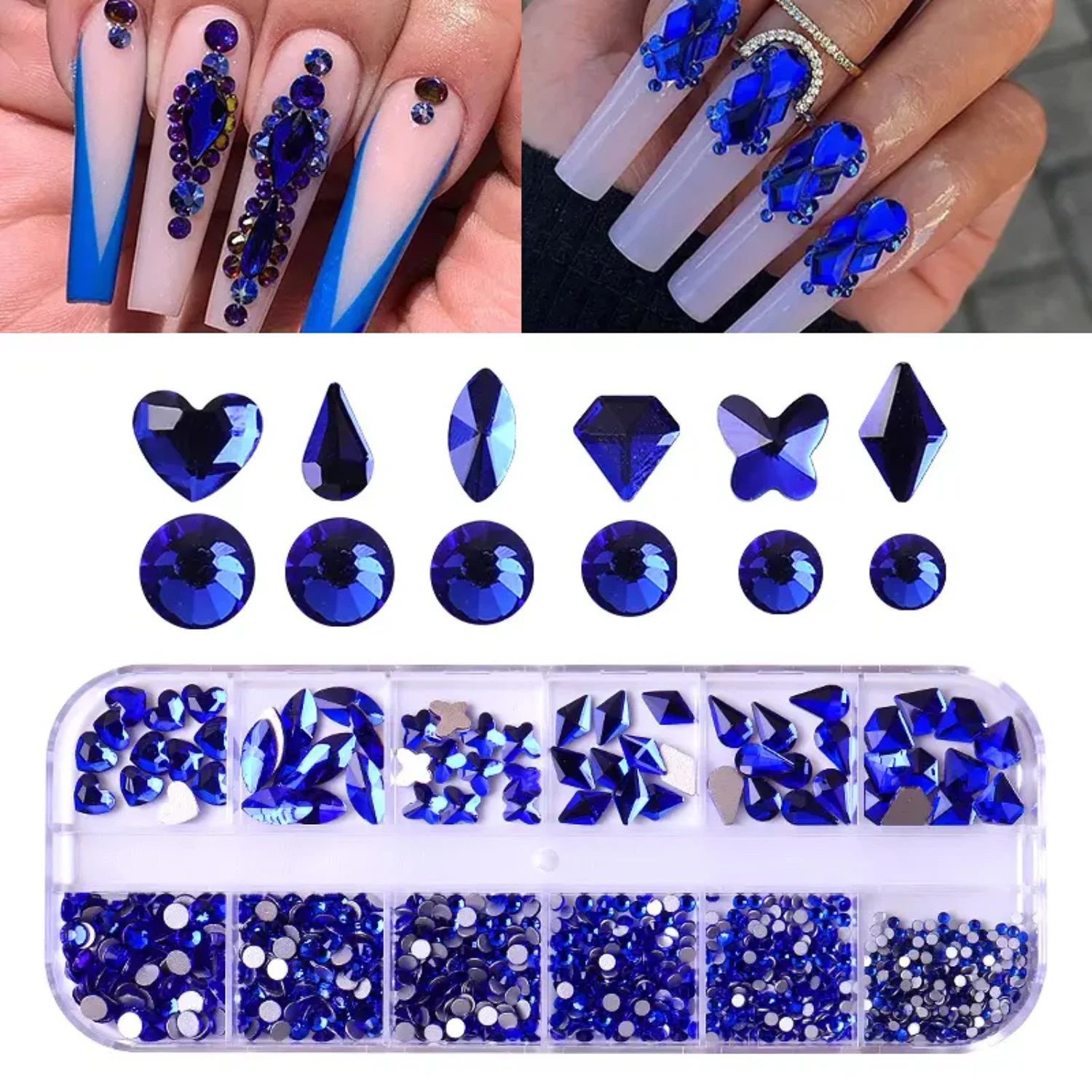 Transformar lindos strass e cristais 3D brilhantes com parte traseira plana para atualizar sua nail art DIY. Gemas de vidro para tirar o fôlego S