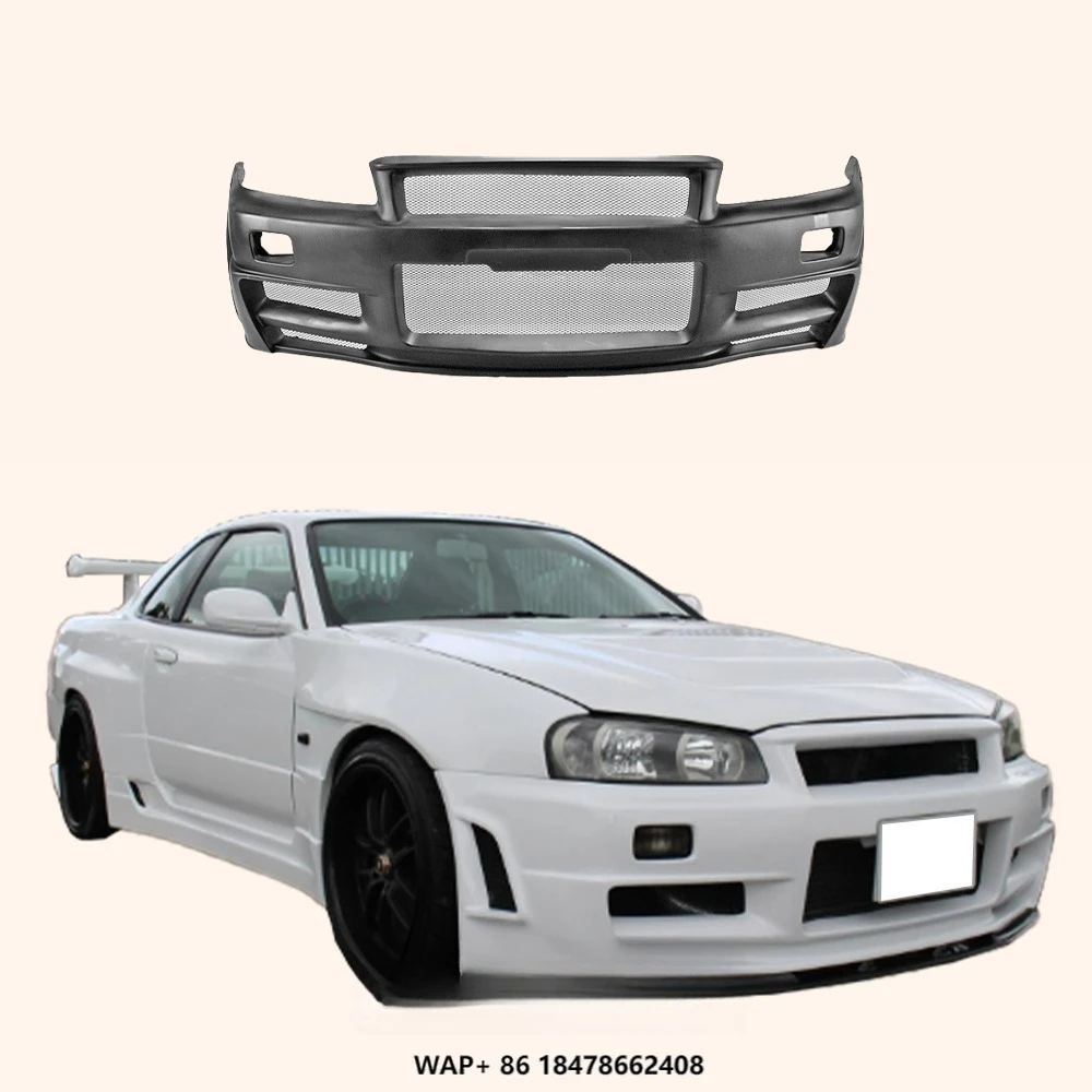 

For Nissan Skyline R34 (GTT Only) ZT Fiberglass Unpaint Front Bumper Body Kits