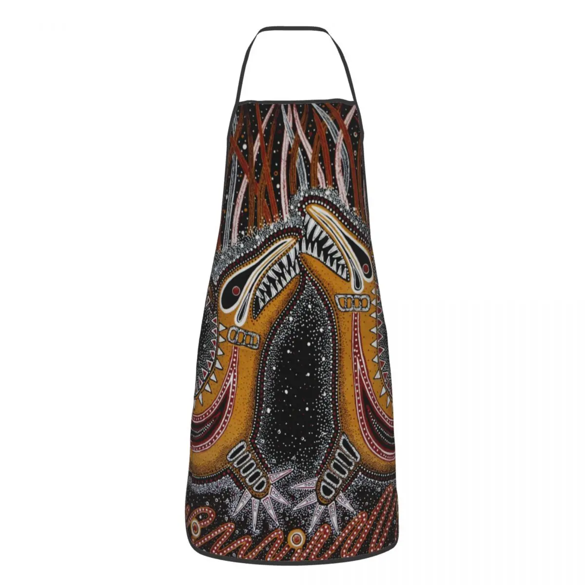 Custom Australian Aboriginal Art Creative Pattern Bib Apron Unisex Kitchen Chef Tablier Cuisine for Cooking Baking Painting