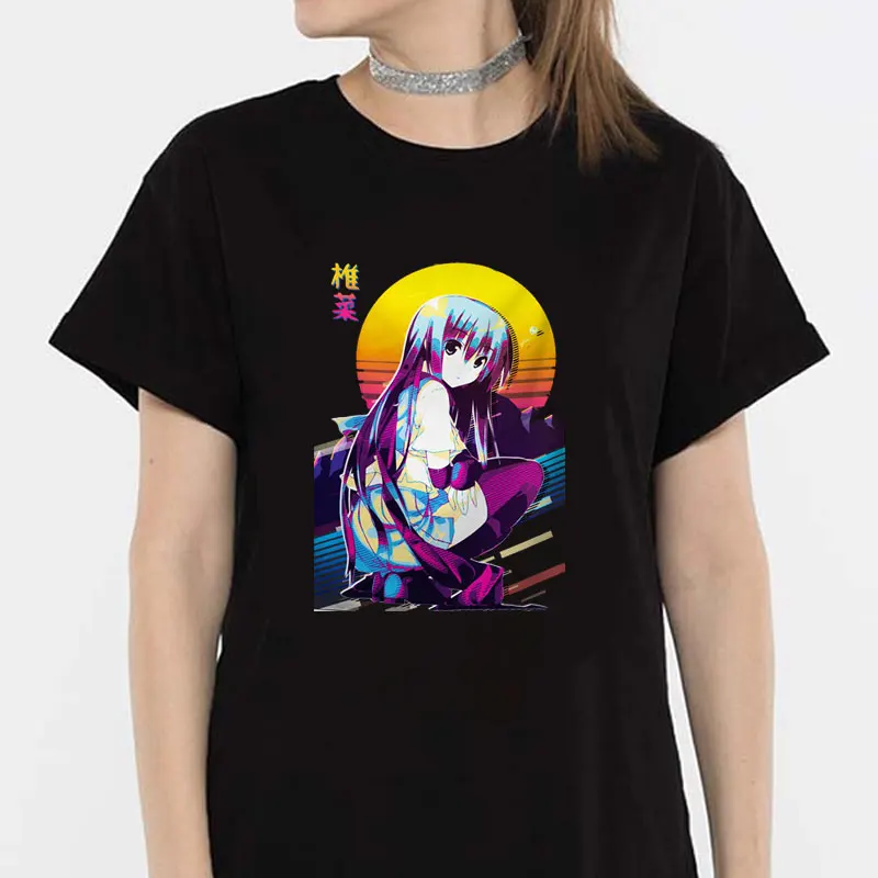 Girls Dead Monster Printed T Shirt Angel Beats T Shirt Kawaii Comic T-shirt Summer Casual Clothes Fashion women's Tops