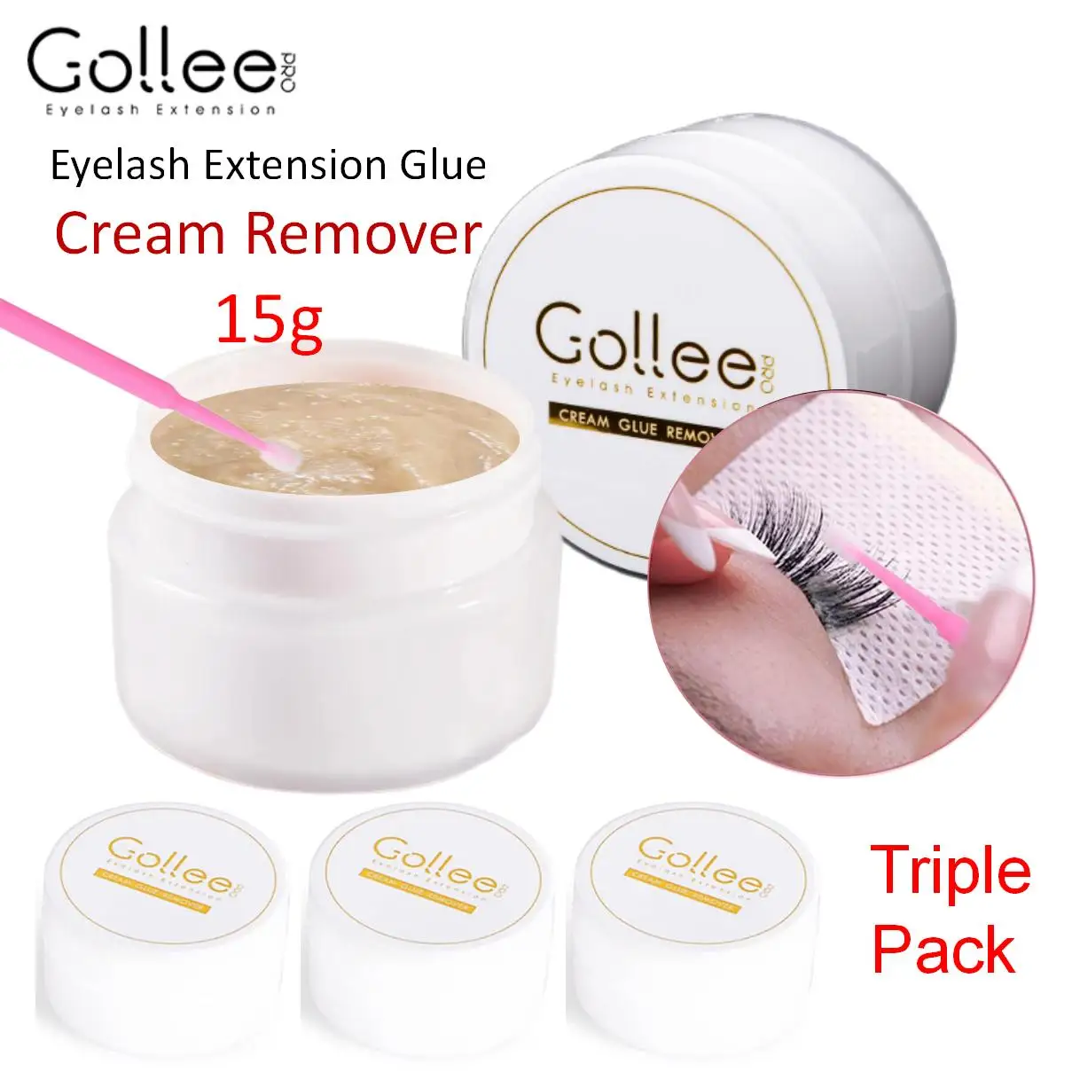 

Gollee Peach Smell 15g Eyelash Adhesive Removing Cream No stimulation Fast Cleaning Makeup Remover Grafting Eyelash Adhesive Gel