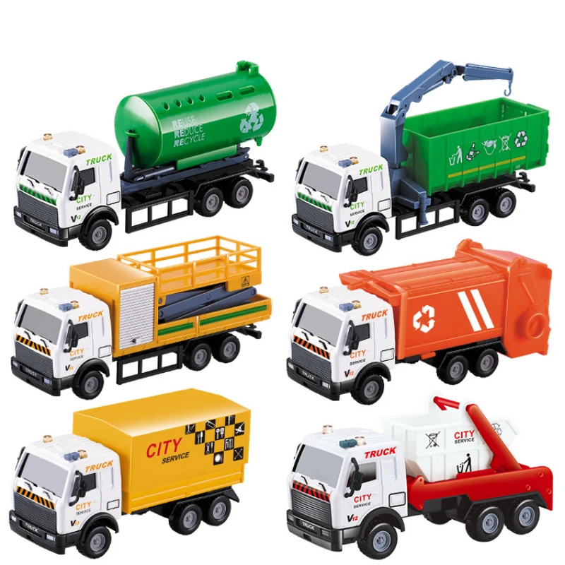 

1:55Alloy Inertia Force Garbage Truck Rescue Transport Vehicle Model Toys Ornament Engineering Car Diecast Kids Christmas Gift