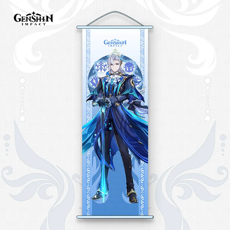 Game Cosplay Wall Scrolls Arlecchino Baizhu Neuvillette Wriothesley Furina Lyney Navia Chevreuse Poster Fans Collections Props