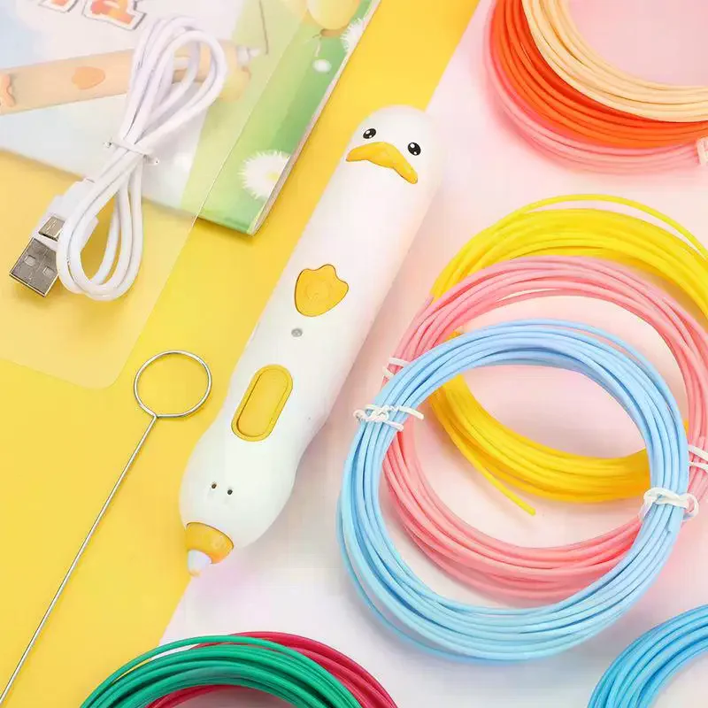 1 Set DIY Drawing Pens PCL Low-Temperature 3D Printing Pen With 236inch Filament USB Charging Christmas Gift For Beginners