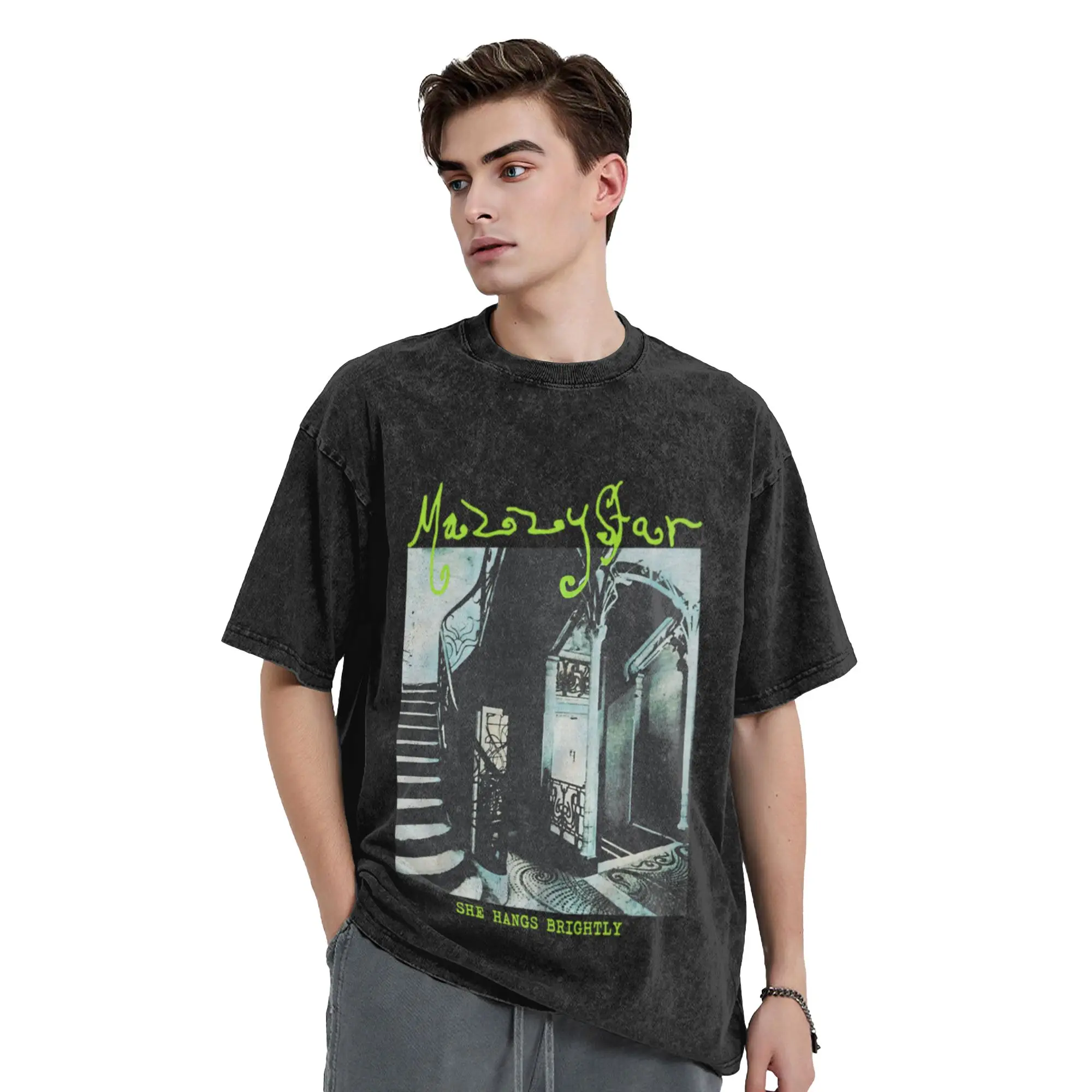 Mazzy Star She Hangs Brightly Unique Stylish A Washed T Shirt Men's Women's Oversized Cotton Tees Tops