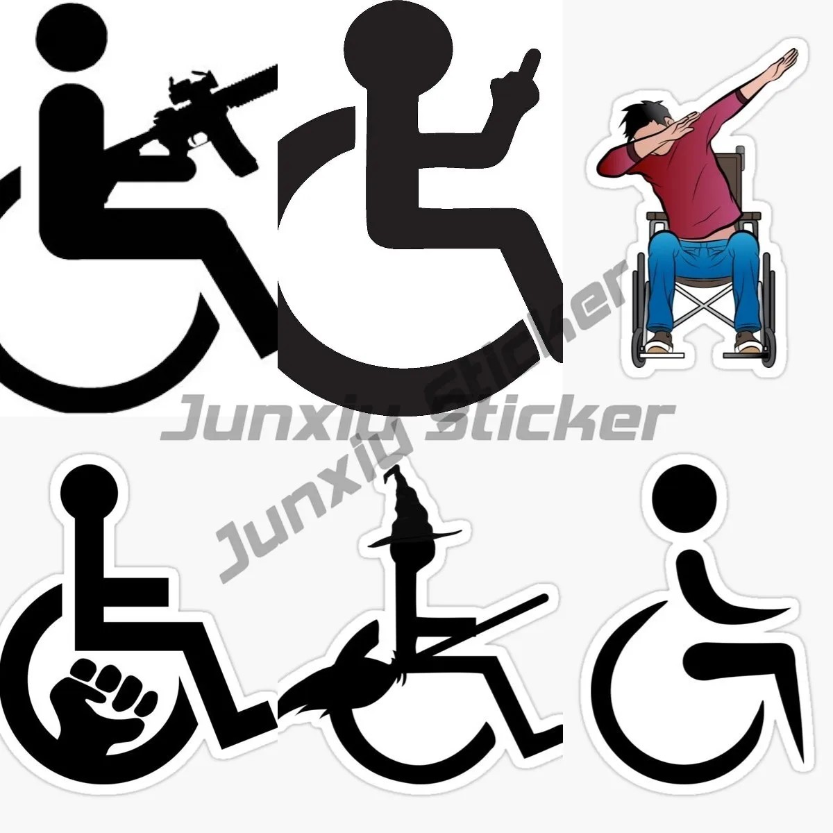 

Black Warning Disabled Sign Handicap Signs Car Stickers and Decal Wheelchair Sign, Waterproof Door Protector Side Window Sticker