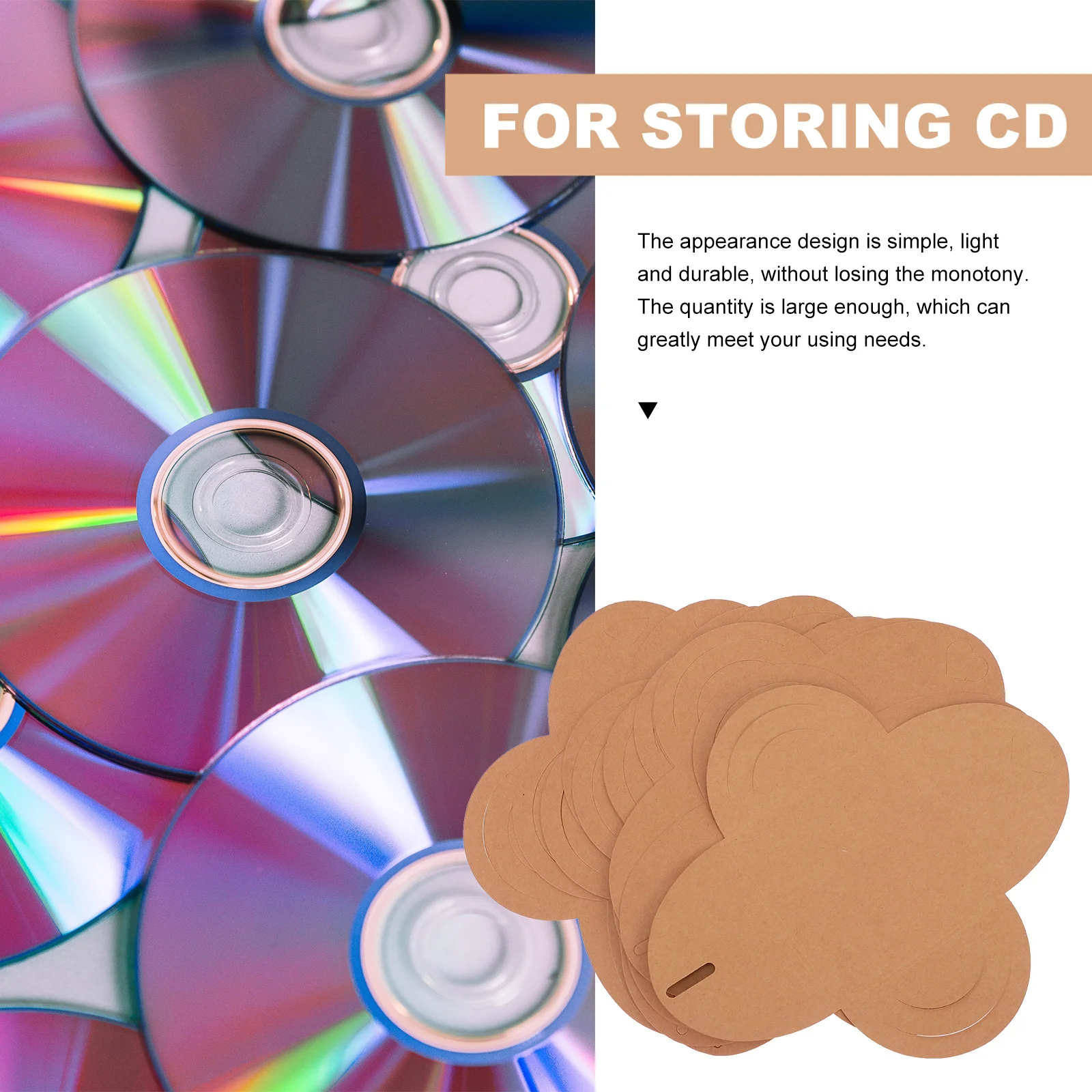 

20Pcs Cd Storage Paper Bag Kraft Material Multi-Disc Envelope Pouch Environmentally Friendly Long-Lasting Home Use Solution