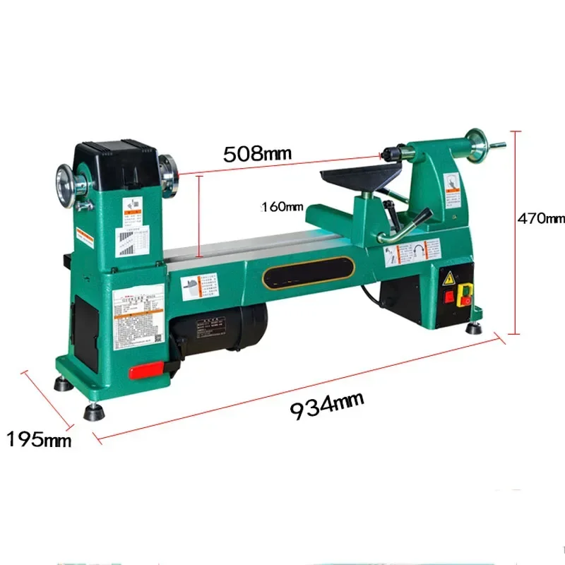 Nuovo Elettrico 1000W 12.5 Pollici di Controllo della Velocità Lavorazione Del Legno Auto H0626 Lavorazione Del Legno Tornio Auto Rotante Macchine Per La Lavorazione Del Legno