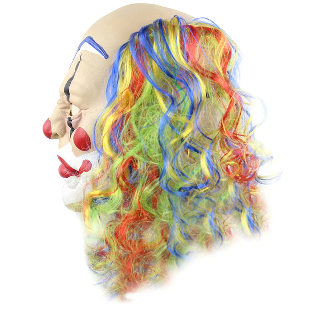 

Wigs Colorful Curly Bald Clown Mask Halloween Cosplay Face Funny Dress Up Prop Lovers