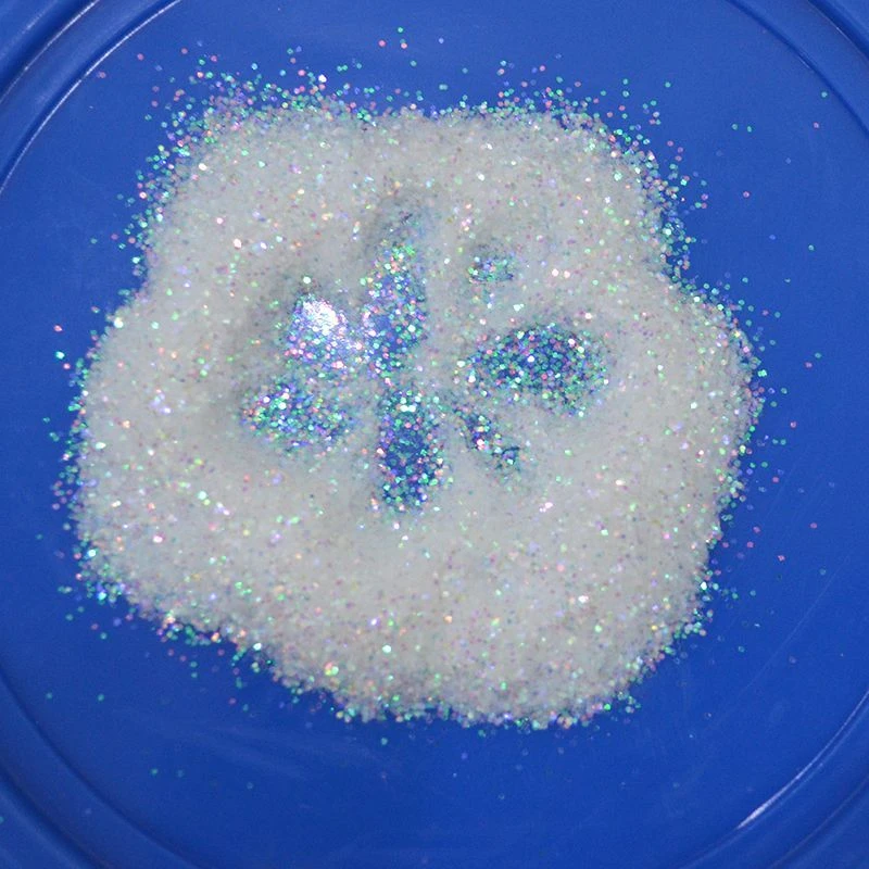 Holographic White Iridescent Glitter Powder 100g Multi‑Size PET Flash Flakes For Nail Art Resin DIY Wall Paint Craft Decor