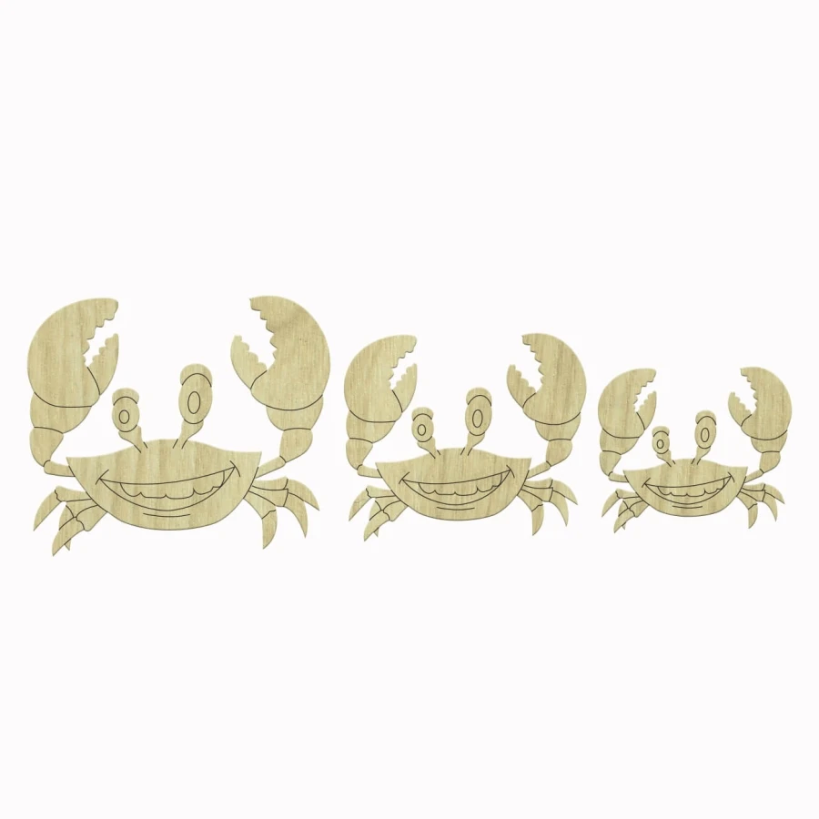 KD162 Crab pcs Set Set Wooden Package Ornament, Hobby Painting Wood Ornament