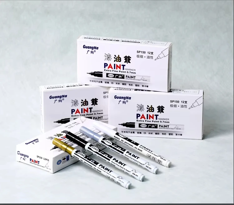 Permanenter Farbmarkierungsstift mit feiner Spitze, DIY-Farbmetallic-Stift, permanenter Gold-Silber-Marker, Ausbesserung, Schulmodellmalerei – Detail 11