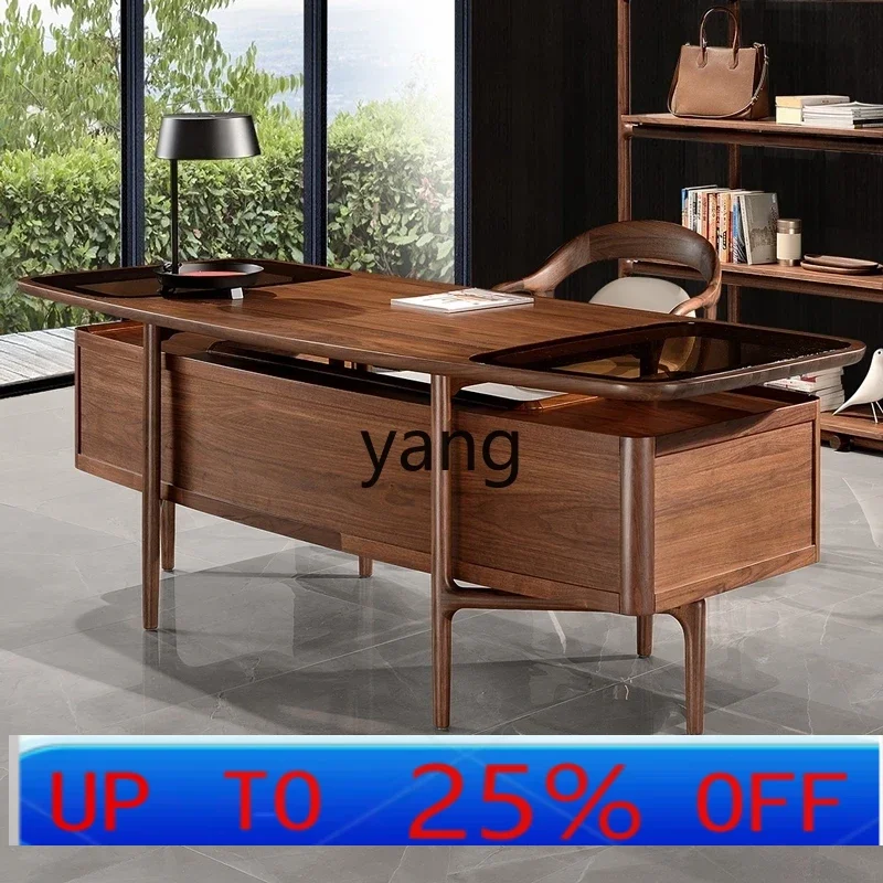 LTT computer desk home desk solid wood light luxury villa designer boss desk