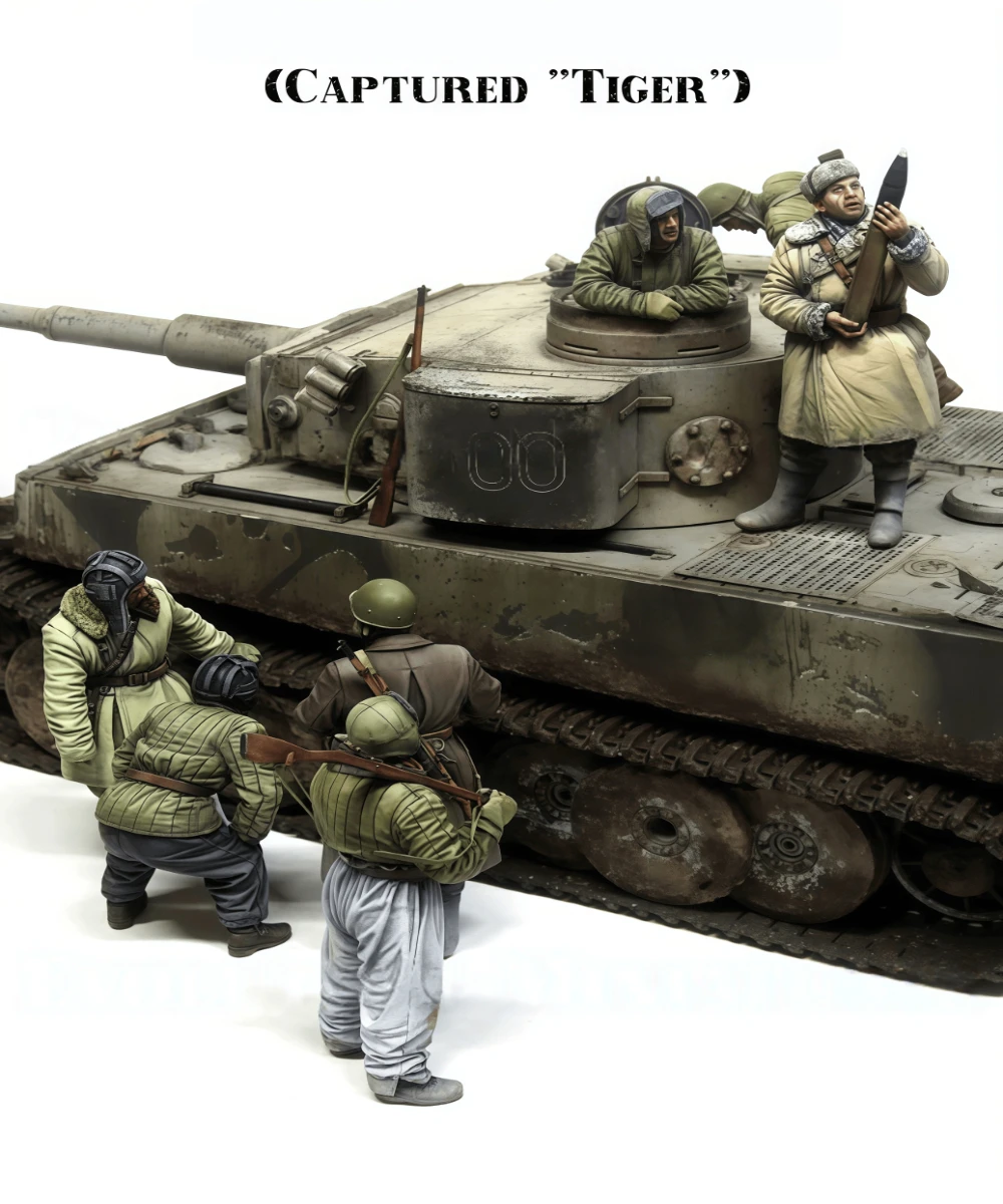 Nostalgic Theme 1/35 Die-casting Resin Model Assembly Kit, Consisting of 7 Members, Unpainted
