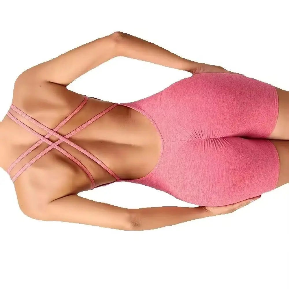 

Yoga Suit One Piece Sports Set Women Short Gym Set Training Sexy Rompers Sleeveless Workout Jumpsuit Female Gym Bodysuits Women
