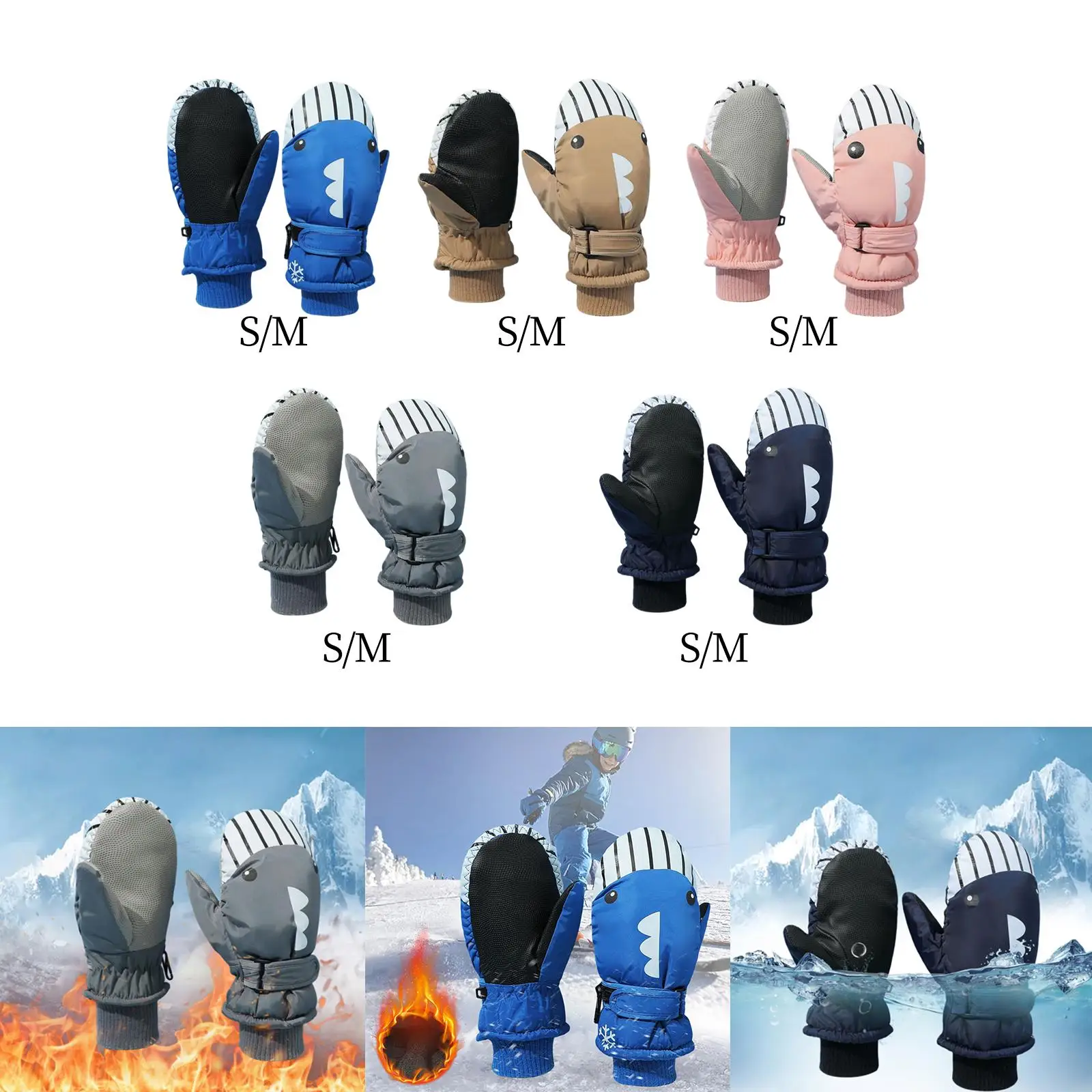 

Mittens Insulated Portable Thickened Comfortable Warm for Little Girls Kids
