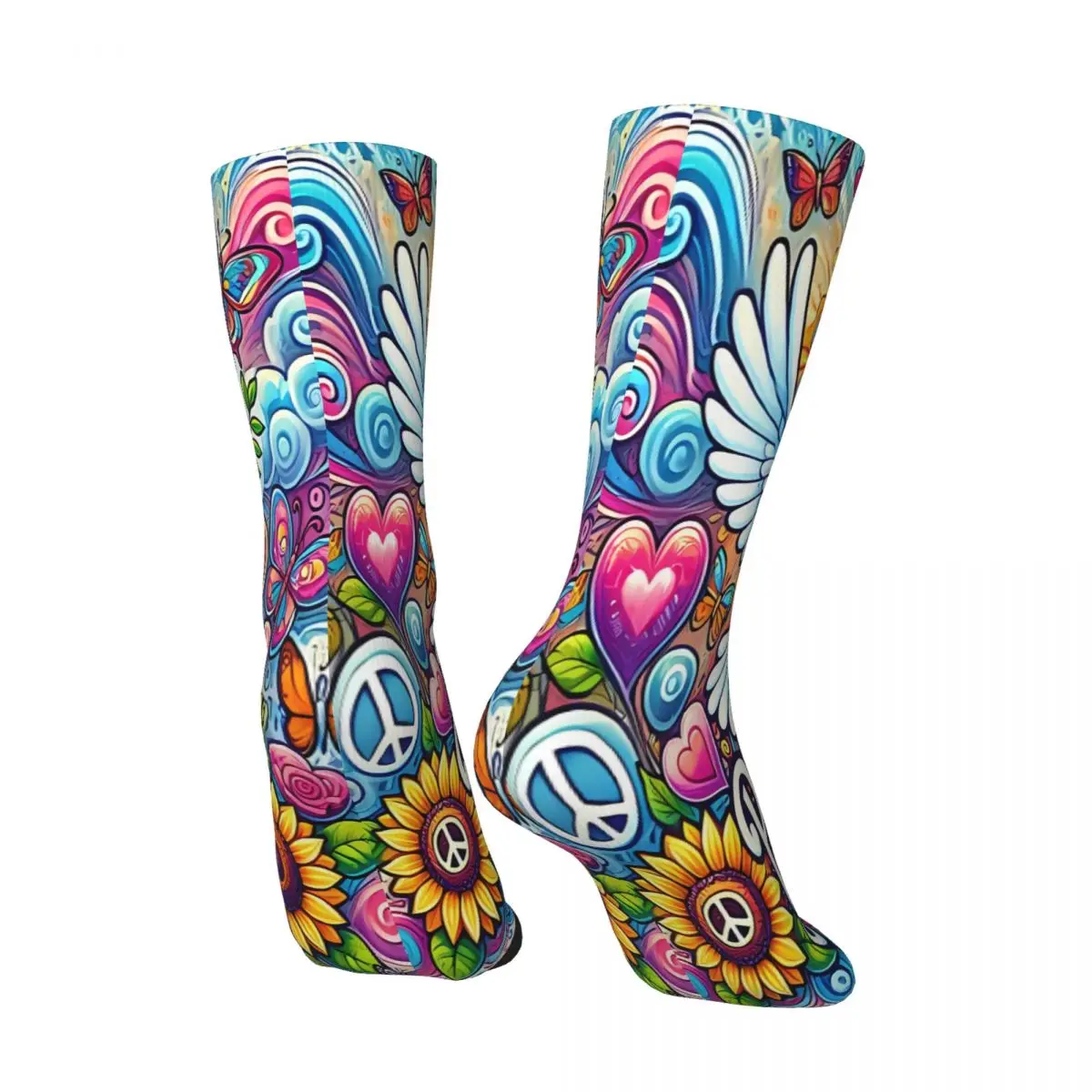 Love And Peace Sock Printed Man Polyester
