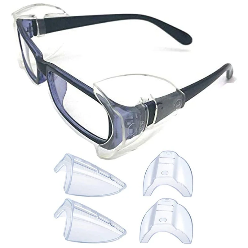 12 Pairs Safety Eye Glasses Side, Slip on Clear Side Shield for Safety Glasses- Fits Small to Medium Eyeglasses