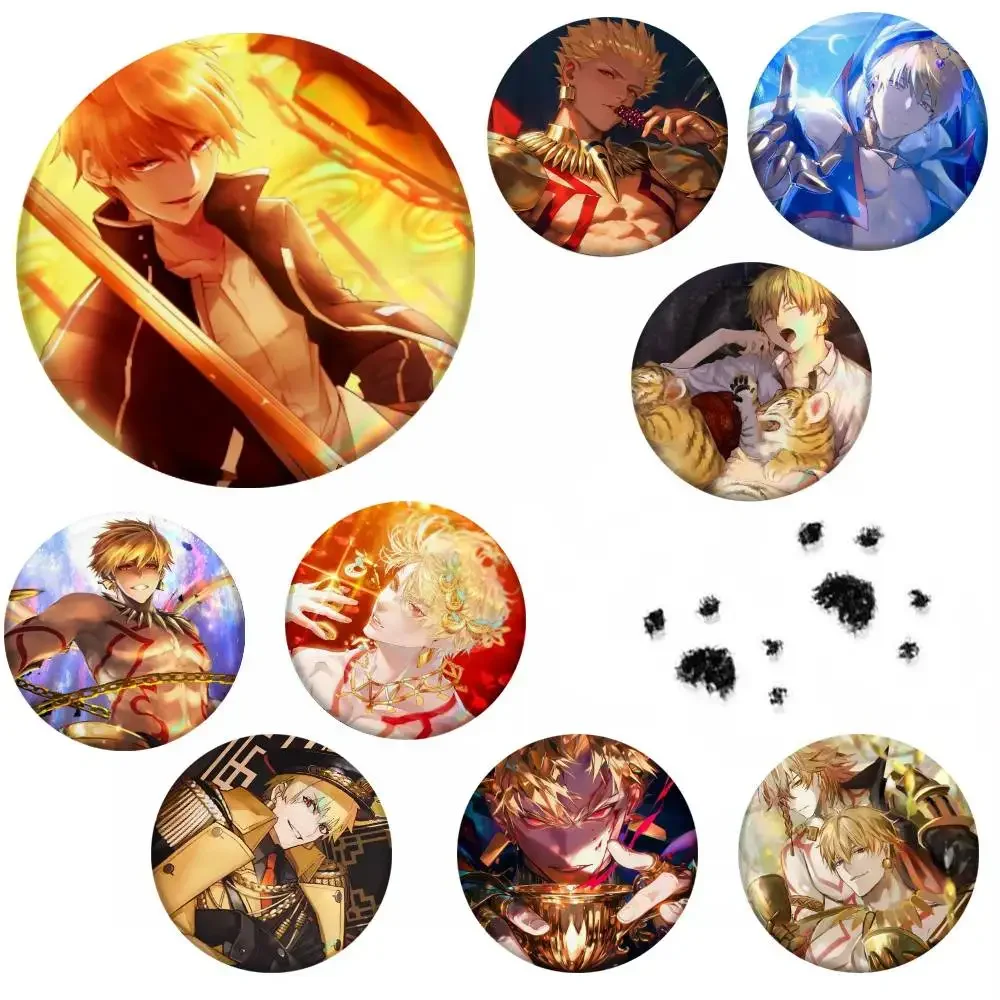 Gilgamesh Fat Stay Night Badge Tinplate Meme Round Brooch For Hat Bag Creative Lapel Jewelry Accessories Gifts