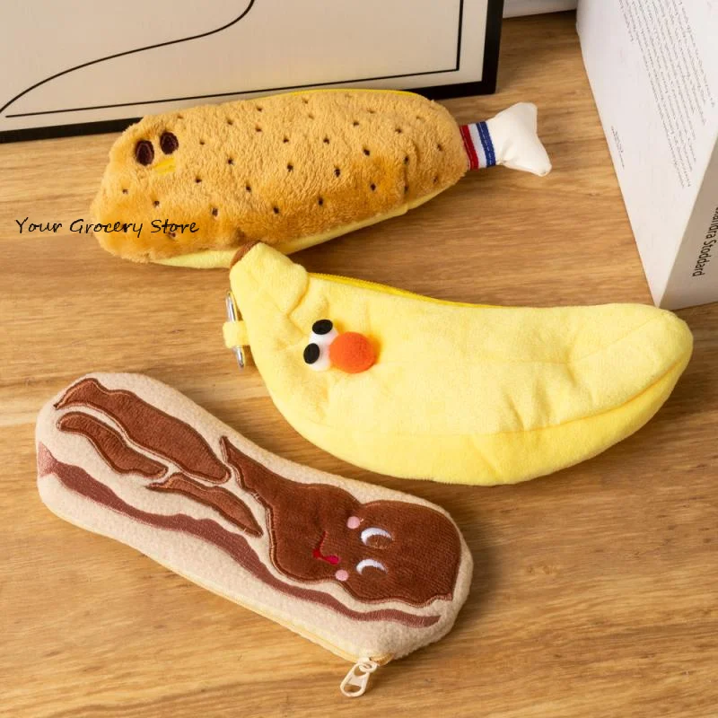 

Creatives Novelty Funny Face Simulation Food Fruit Character Soft Stuffed Clothes Pencil Box