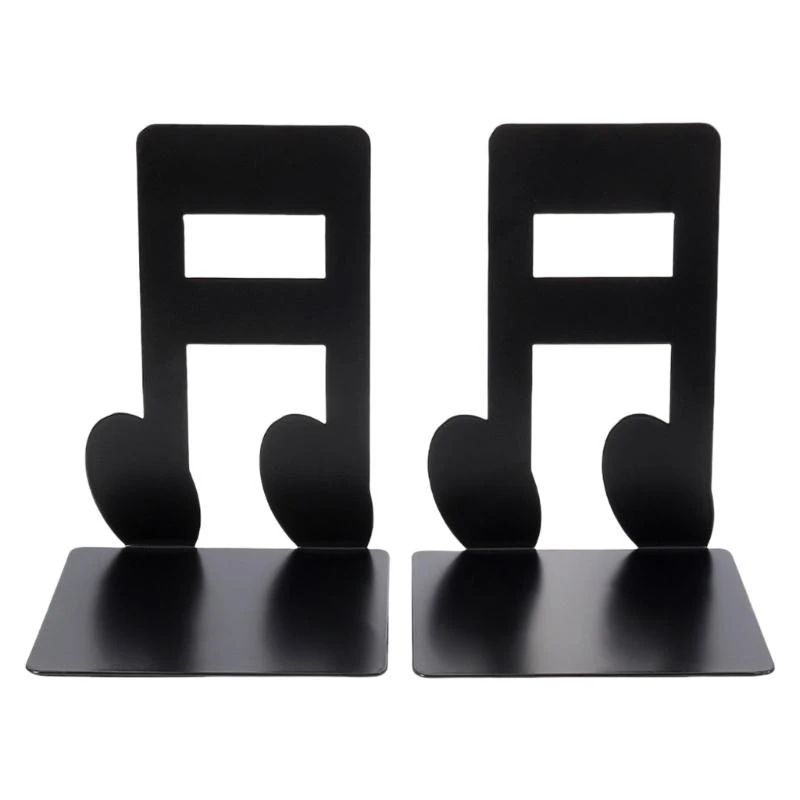 2ps Книга заканчивается для полков выдолбленные музыкальные записки Metal Bookends Тяжелу