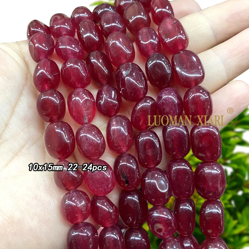 Natürliche Chalcedon Dunkelrot Rubin Farbe Stein Unregelmäßige Chips Lose Spacer Perlen für Schmuck Machen Diy Ohrringe Zubehör – Detail 1