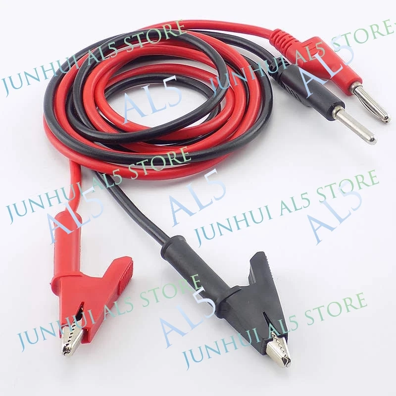 1M Clip Crocodile Wire Test Double-end Electrical Banana Plug and Alligator Lead Wire Line 15A Multimeter DIY Connector B5