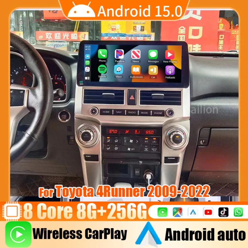 

Android15 12.3“ Touch QLED Screen For Toyota 4Runner 2009-2022 Car Radio Multimedia Player GPS Carplay Autoradio 8+256G DSP BT