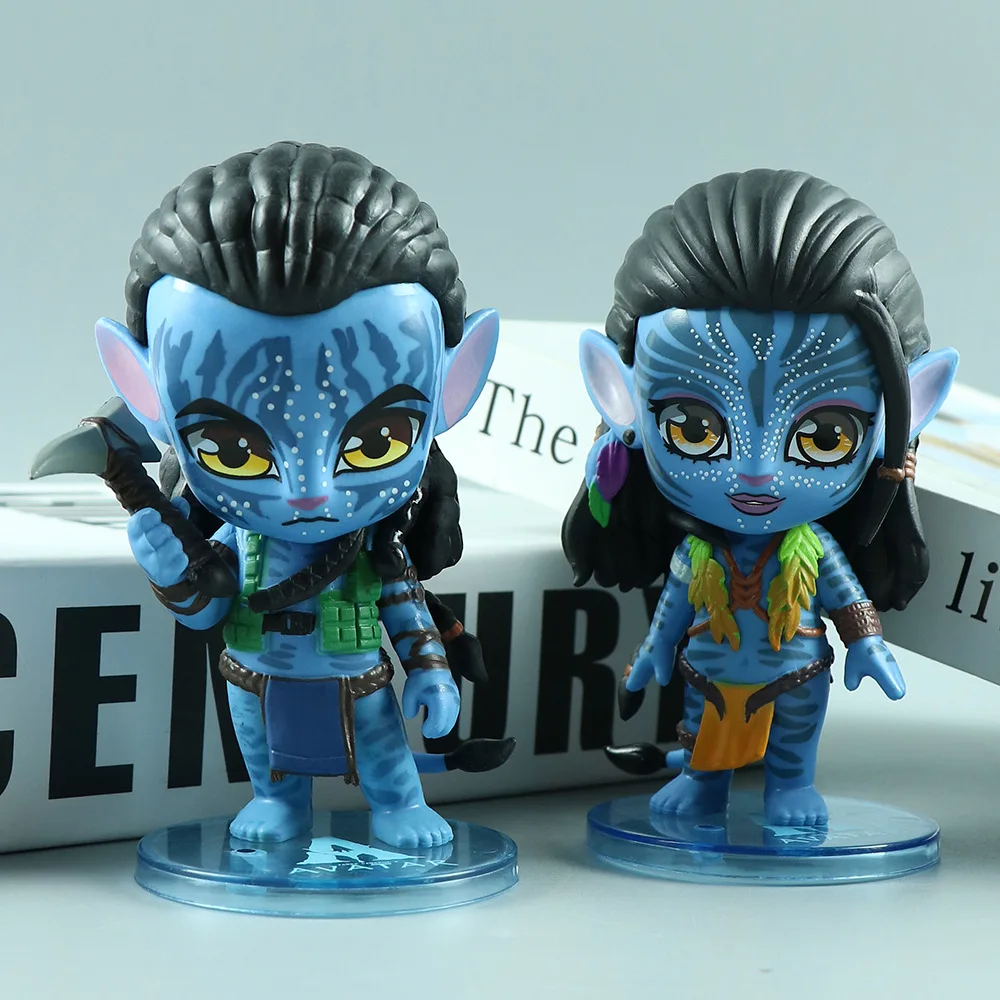 Movie Avatar 2 Zoe Saldana & NeytiriStan 11.5cm PVC Action Figures Q Version Avatar Water Path Car Center Console Decor kid gift