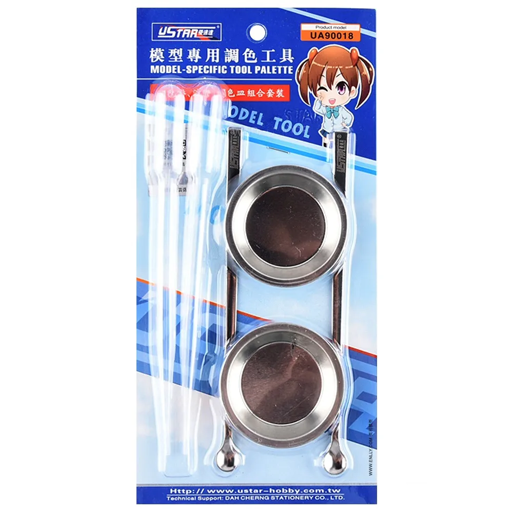 USTAR Painting Tool Set 2 Stir Sticks 2 Palettes 2 Pipettes for Gundam Model Paint Mixing Color Blending Airbrushing Accessories