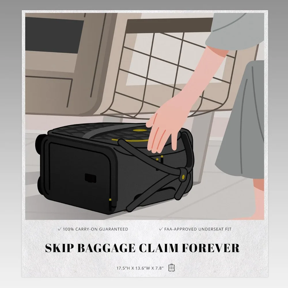 Spinner Carry-On Luggage 18x14x8 Inches, USB Charging Ports, Padded Laptop Pocket, Airplane Personal Item Bag