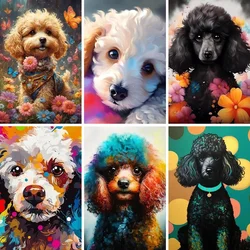 Full Diamond Embroidery Black Poodle Puppy Diy Diamond Painting Cross Stitch Cute Pet Full Square Round Diamond Embroidery Dog