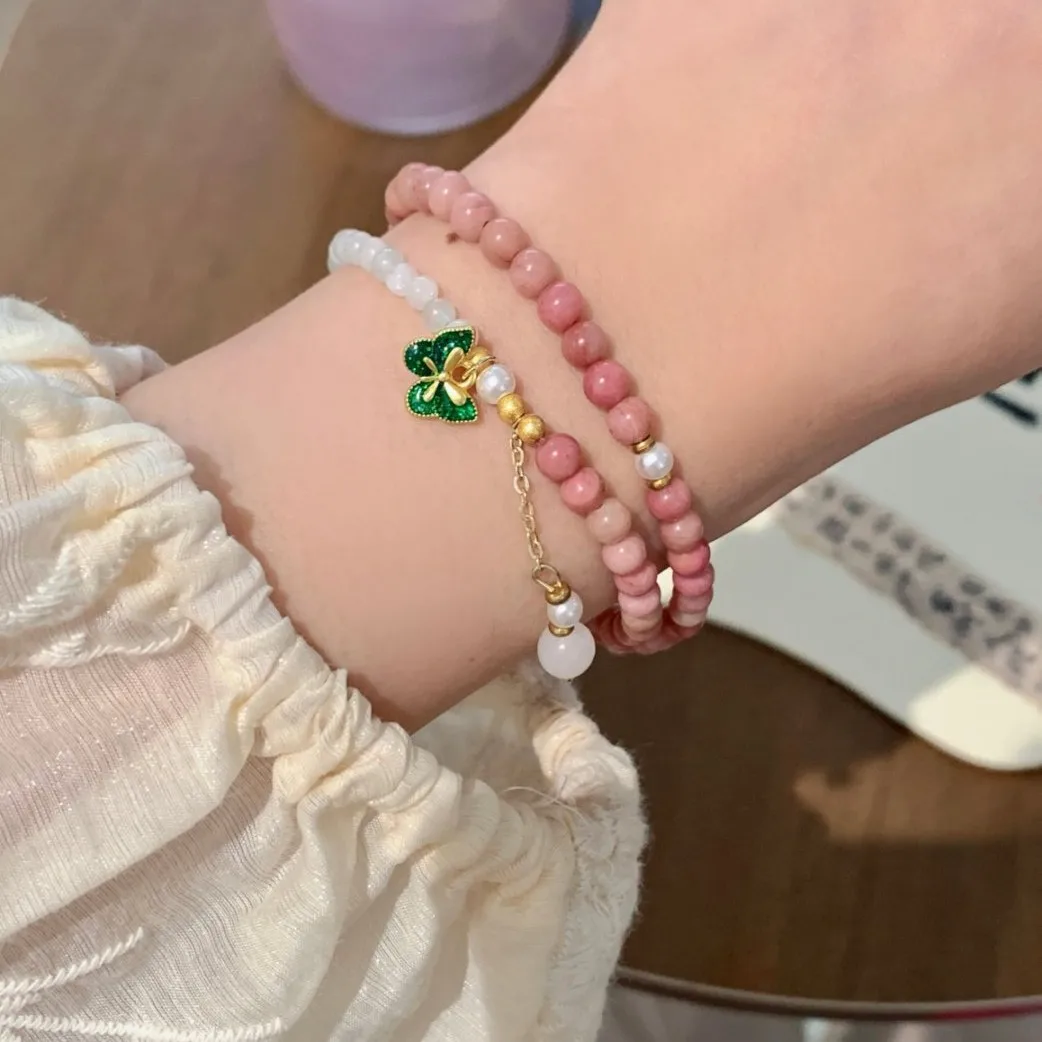 Jewelry Red patterned Stone Bracelet Women's New Chinese Style Multi circle Star Moon Bodhi Olive Pixiu Pink Crystal Versatile