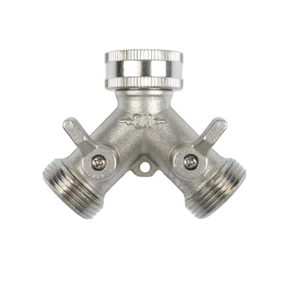 

1pc Brass Garden Hose Splitter 2-Way Connector Water Pipe Splitter Adapter Allowing You To Connect Multiple Hoses For Various