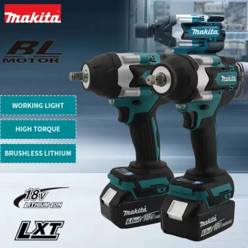 Makita DTW700 kunci pas elektrik tanpa kabel, peralatan listrik torsi besar 18V gratis pengiriman