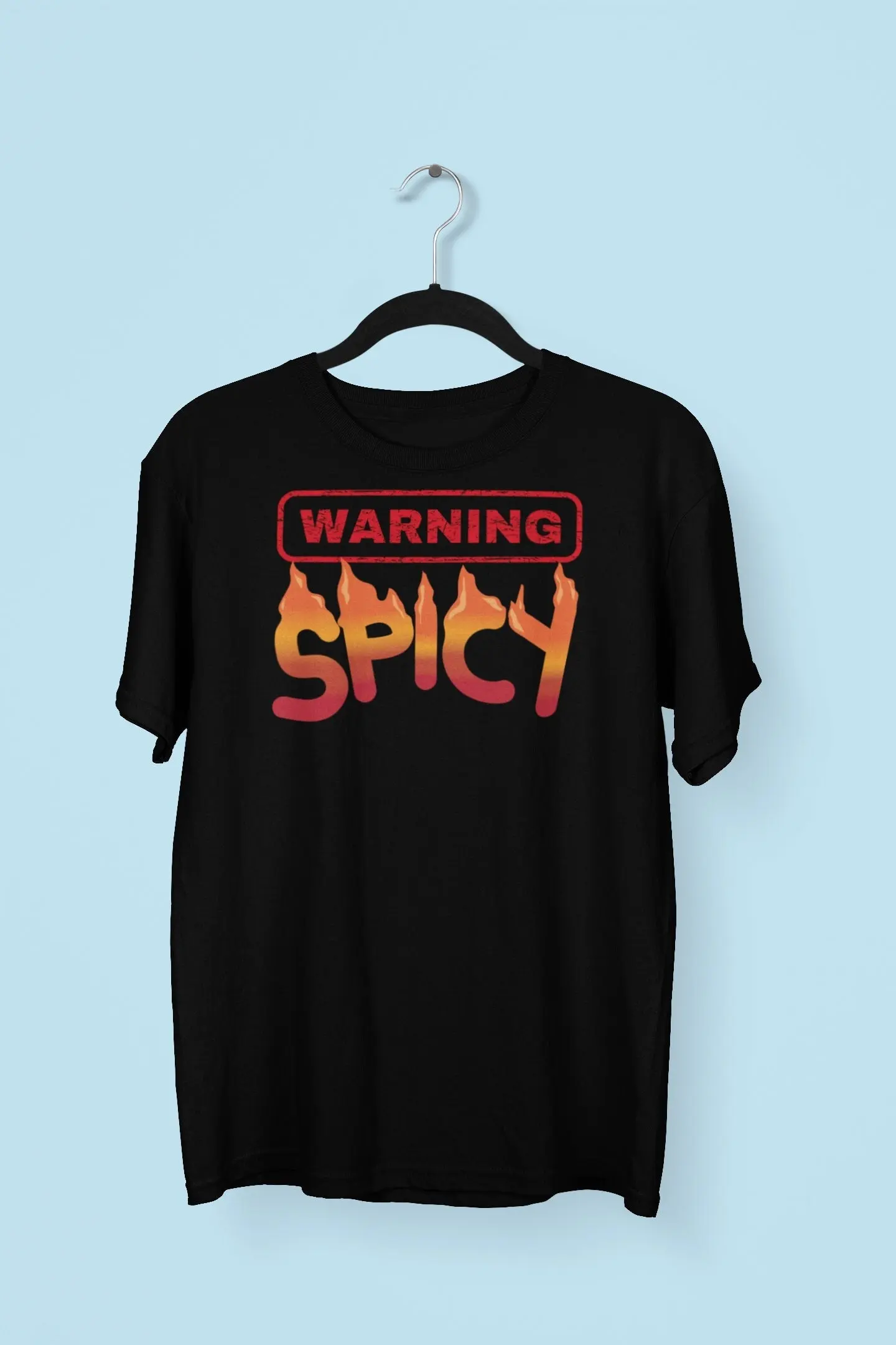 Warning Spicy T Shirt Hot Husband Wife Girlfriend Boyfriend Gift Funny Chef Cooking Attitude Tee