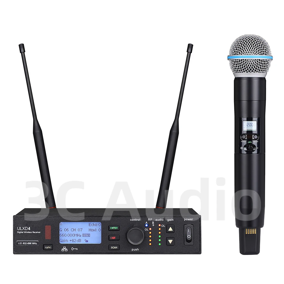 NONE Microphone sans fil professionnel ULXD4-SLXD 500/600MHz, système monocanal, Performance sur scène, chant, grande fête 3