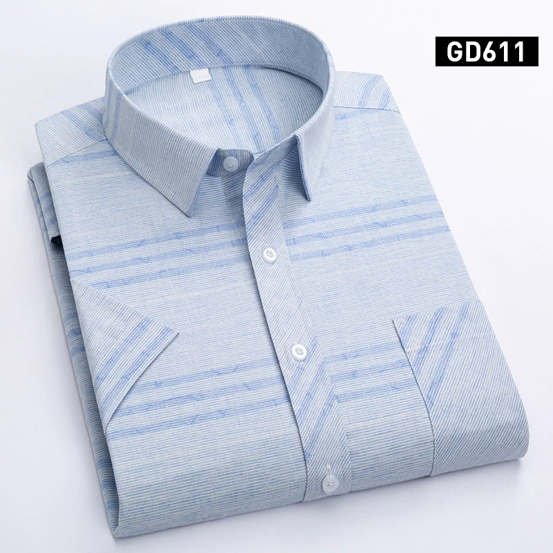 Short Sleeve Shirts For Men Summer Daily Use Fashion Print Youth Clothing Polyester Casual Business Shirts Luxury Brand Korean