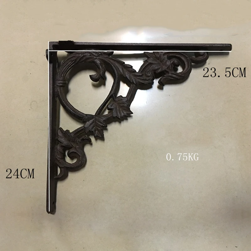 2pcs/lot Antique Floral Cast Iron Shelf corner Brackets Wall Mounted Support Rack Display organizer flower pot iron stand