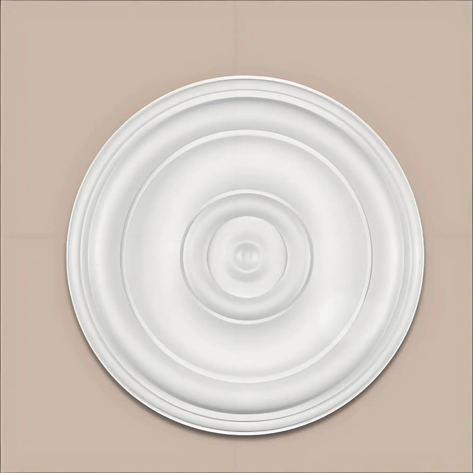 Round Ceiling Medallion Imitation Gypsum PU Ceiling Ornament Decorative Light Base Waterproof Interior Decor Polished Edges